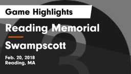 Reading Memorial  vs Swampscott  Game Highlights - Feb. 20, 2018