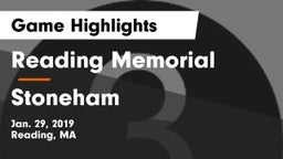 Reading Memorial  vs Stoneham  Game Highlights - Jan. 29, 2019