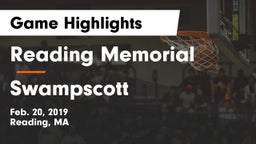 Reading Memorial  vs Swampscott  Game Highlights - Feb. 20, 2019