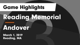 Reading Memorial  vs Andover  Game Highlights - March 1, 2019