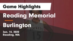 Reading Memorial  vs Burlington  Game Highlights - Jan. 14, 2020