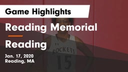 Reading Memorial  vs Reading Game Highlights - Jan. 17, 2020