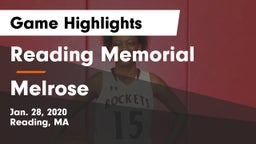 Reading Memorial  vs Melrose  Game Highlights - Jan. 28, 2020