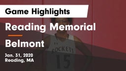 Reading Memorial  vs Belmont  Game Highlights - Jan. 31, 2020