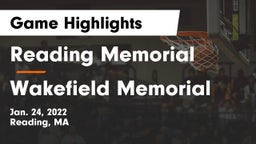 Reading Memorial  vs Wakefield Memorial  Game Highlights - Jan. 24, 2022