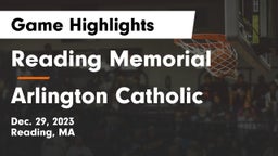 Reading Memorial  vs Arlington Catholic  Game Highlights - Dec. 29, 2023