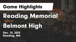 Reading Memorial  vs Belmont High Game Highlights - Dec. 15, 2023