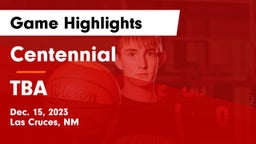 Centennial  vs TBA Game Highlights - Dec. 15, 2023