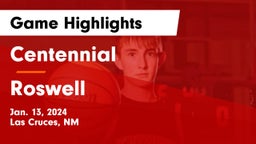 Centennial  vs Roswell  Game Highlights - Jan. 13, 2024