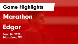 Marathon  vs Edgar  Game Highlights - Jan. 14, 2020