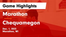 Marathon  vs Chequamegon  Game Highlights - Dec. 1, 2023