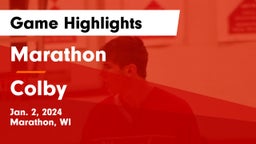 Marathon  vs Colby  Game Highlights - Jan. 2, 2024