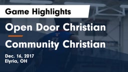 Open Door Christian  vs Community Christian  Game Highlights - Dec. 16, 2017