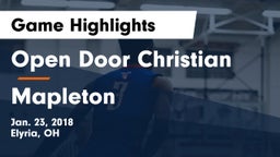 Open Door Christian  vs Mapleton  Game Highlights - Jan. 23, 2018