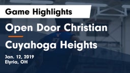 Open Door Christian  vs Cuyahoga Heights  Game Highlights - Jan. 12, 2019