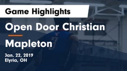 Open Door Christian  vs Mapleton  Game Highlights - Jan. 22, 2019