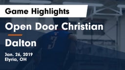 Open Door Christian  vs Dalton  Game Highlights - Jan. 26, 2019