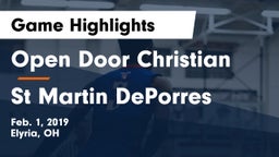 Open Door Christian  vs St Martin DePorres Game Highlights - Feb. 1, 2019