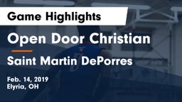 Open Door Christian  vs Saint Martin DePorres Game Highlights - Feb. 14, 2019