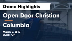 Open Door Christian  vs Columbia  Game Highlights - March 5, 2019