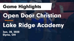 Open Door Christian  vs Lake Ridge Academy  Game Highlights - Jan. 28, 2020