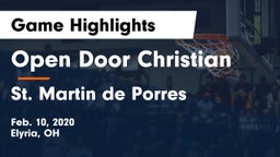 Open Door Christian  vs St. Martin de Porres  Game Highlights - Feb. 10, 2020