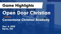 Open Door Christian  vs Cornerstone Christian Academy Game Highlights - Dec. 4, 2020