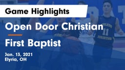 Open Door Christian  vs First Baptist Game Highlights - Jan. 13, 2021