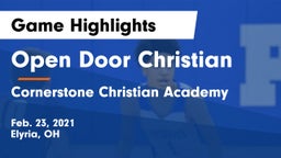 Open Door Christian  vs Cornerstone Christian Academy Game Highlights - Feb. 23, 2021