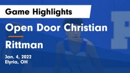 Open Door Christian  vs Rittman  Game Highlights - Jan. 4, 2022