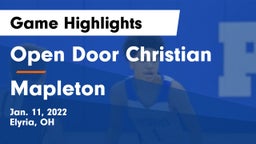 Open Door Christian  vs Mapleton  Game Highlights - Jan. 11, 2022