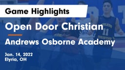 Open Door Christian  vs Andrews Osborne Academy Game Highlights - Jan. 14, 2022