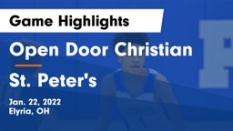 Open Door Christian  vs St. Peter's  Game Highlights - Jan. 22, 2022