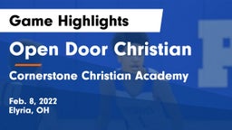 Open Door Christian  vs Cornerstone Christian Academy Game Highlights - Feb. 8, 2022