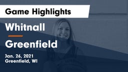 Whitnall  vs Greenfield  Game Highlights - Jan. 26, 2021