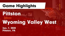 Pittston  vs Wyoming Valley West  Game Highlights - Jan. 7, 2020