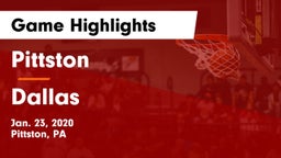 Pittston  vs Dallas  Game Highlights - Jan. 23, 2020