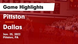 Pittston  vs Dallas  Game Highlights - Jan. 25, 2022