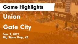 Union  vs Gate City  Game Highlights - Jan. 2, 2019