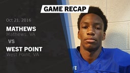 Recap: Mathews  vs. West Point  2016