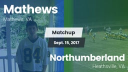 Matchup: Mathews  vs. Northumberland  2017