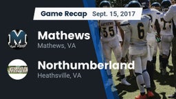 Recap: Mathews  vs. Northumberland  2017