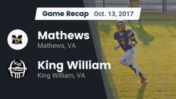 Recap: Mathews  vs. King William  2017