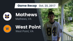 Recap: Mathews  vs. West Point  2017