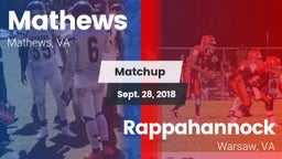 Matchup: Mathews  vs. Rappahannock  2018