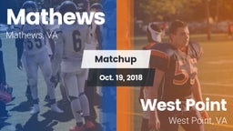 Matchup: Mathews  vs. West Point  2018