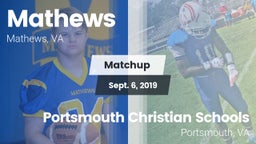 Matchup: Mathews  vs. Portsmouth Christian Schools 2019