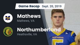 Recap: Mathews  vs. Northumberland  2019