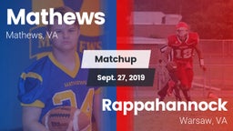 Matchup: Mathews  vs. Rappahannock  2019