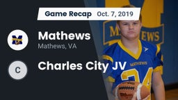 Recap: Mathews  vs. Charles City JV 2019